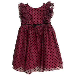 Pastourelle By Pippa & Julie Burgundy Polkadot Dress Size 4T